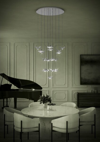 Eglo 390402 - Lampadario a sospensione con filo LED dimmerabile PARATEBUENO 17xLED/3W/230V cromo