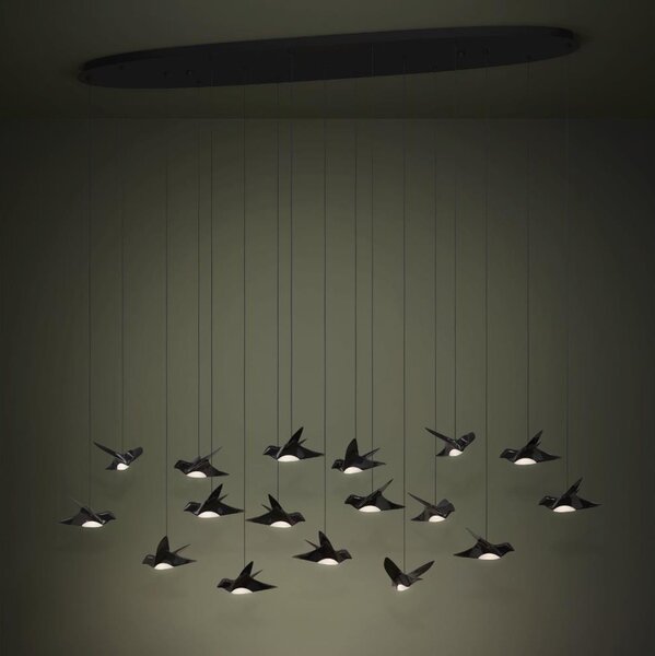 Eglo 390353 - Lampadario a sospensione con filo LED dimmerabile PARATEBUENO 17xLED/3W/230V nero