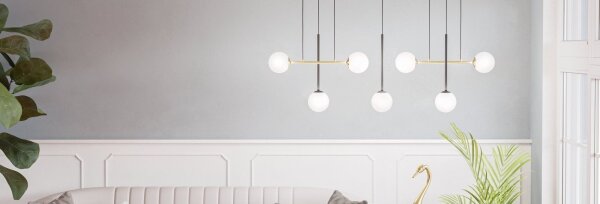Eglo 390178 - Lampadario a sospensione con filo PAZ 7xE14/40W/230V oro/nero