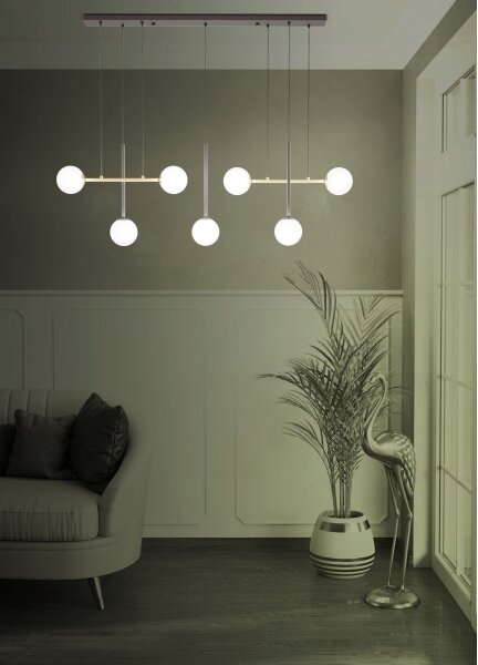Eglo 390178 - Lampadario a sospensione con filo PAZ 7xE14/40W/230V oro/nero