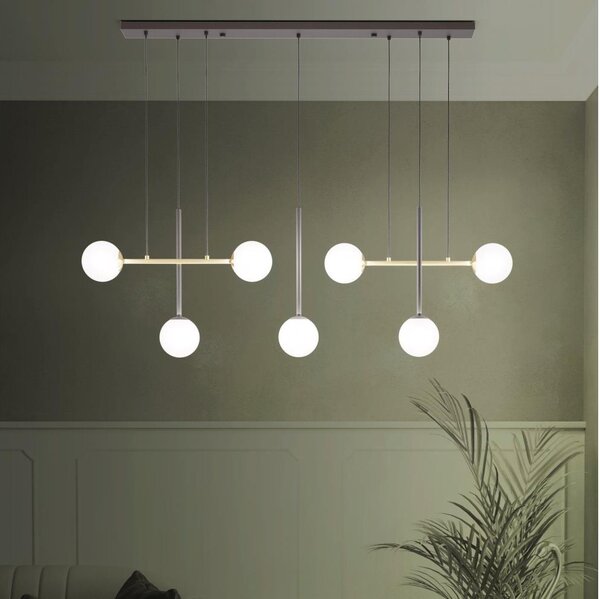 Eglo 390178 - Lampadario a sospensione con filo PAZ 7xE14/40W/230V oro/nero