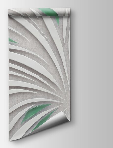 Carta da parati Un design bianco e verde, Carta da parati 3d, Carta da parati popolare, u06452v2 - Tapeko.it