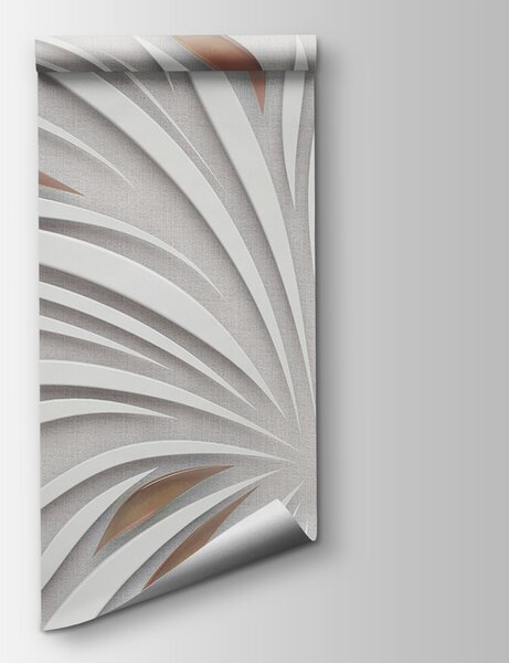 Carta da parati Petali bianchi e radiosi con accenti metallici, Carta da parati 3d, Carta da parati popolare, u06452v1 - Tapeko.it
