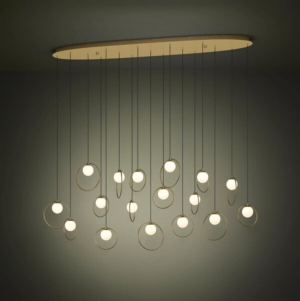 Eglo 390348 - Lampadario a sospensione con filo LED dimmerabile PORTOCOLOM 17xLED/3W/230V oro