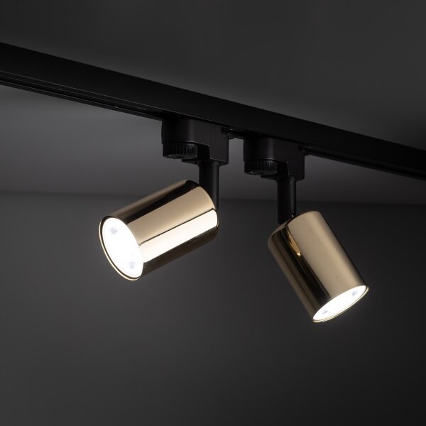 Faretto per sistema a binario TOP 1xGU10/10W/230V oro/nero