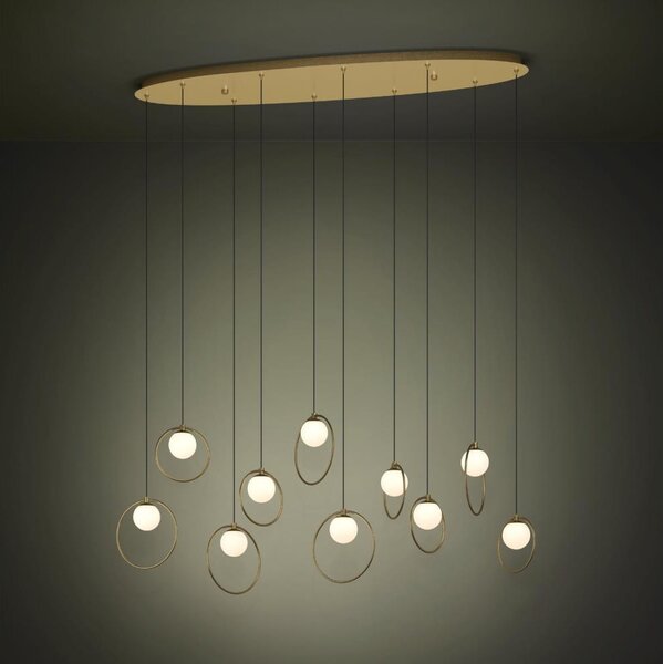 Eglo 390347 - Lampadario a sospensione con filo LED dimmerabile PORTOCOLOM 10xLED/3W/230V oro