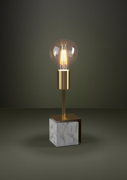 Eglo 390169 - Lampada da tavolo CARMITA 1xE27/40W/230V oro/bianco marmo