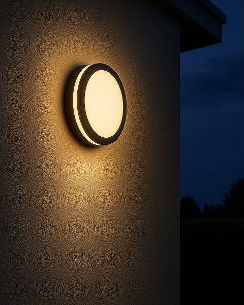Plafoniera LED da bagno con sensore ELLÉ LED/24W/230V diametro 26 cm IP54 antracite