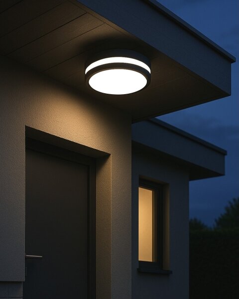 Plafoniera LED da bagno con sensore ELLÉ LED/24W/230V diametro 26 cm IP54 antracite