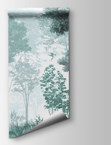 Carta da parati Una foresta con alberi e piante, Carta da parati Foresta, Carta da parati popolare, u72134v3 - Tapeko.it