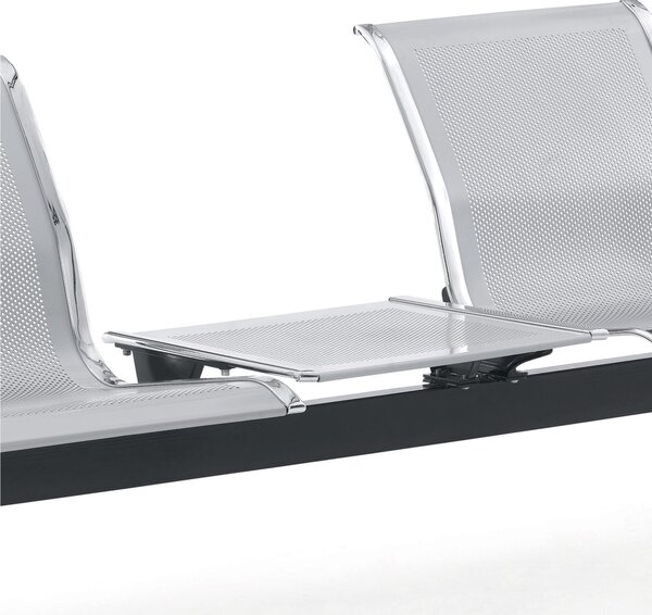 Panca di attesa INDOOR 3 posti in acciaio microforato grigio Dimensioni 180x68 h78 cm Peso kg 30 in acciaio microforato con trattamento antiruggine colore grigio