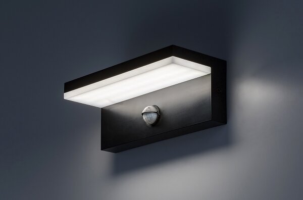 Rabalux 77115-Applique da esterno con sensore ZARAGOZA LED/9W/230V IP54 nero