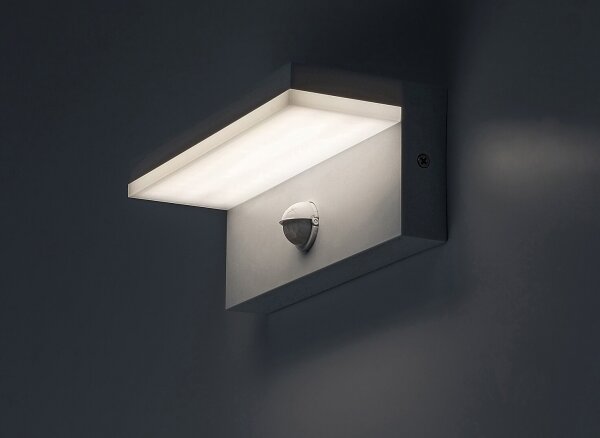 Rabalux 77116-Applique da esterno con sensore ZARAGOZA LED/9W/230V IP54 bianco
