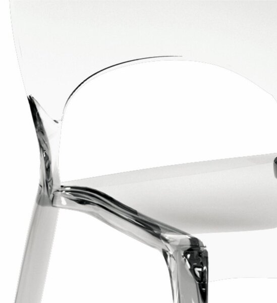 Sedia In Policarbonato forma armoniosamente Classica PEARL Dimensioni 49,5x53x h 84 cm peso 5,5 kg colore Trasparente