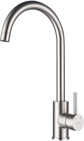 Rubinetto da cucina con bocca alta - girevole a 360° - senza piombo - acciaio inox