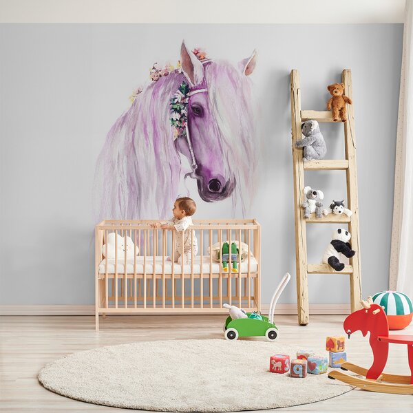 Carta da parati Acquerello di un cavallo, Carta da parati per Bambini, Carta da parati popolare, u93591v1 - Tapeko.it