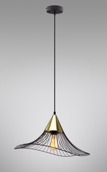 Lampadario a sospensione con filo ALURA 1xE27/60W/230V diametro 50 cm nero