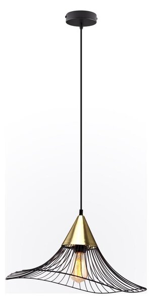 Lampadario a sospensione con filo ALURA 1xE27/60W/230V diametro 50 cm nero