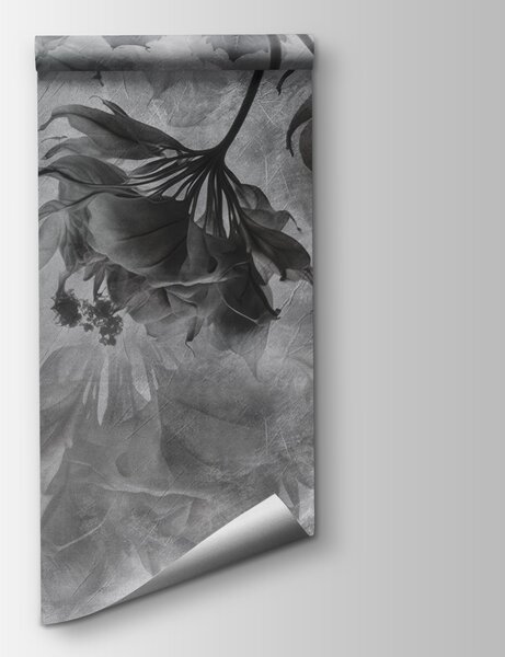 Carta da parati Foglie eleganti in morbide tonalità monocromatiche, Carta da parati 3d fiori, Carta da parati popolare, u93927v2 - Tapeko.it