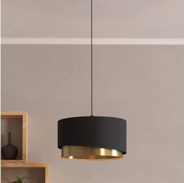 Eglo 39925 - Lampadario a sospensione con filo MANDERLINE 1xE27/40W/230V nero/oro