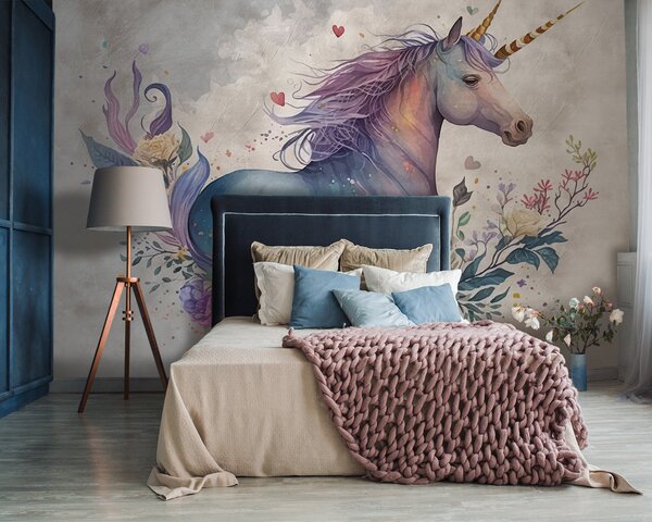 Carta da parati Unicorno, Carta da parati per Bambini, Carta da parati per Ragazze, u95411 : Uwalls.it