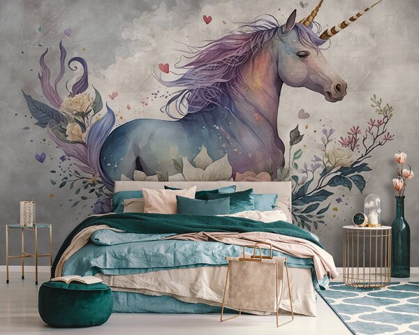 Carta da parati Unicorno, Carta da parati per Bambini, Carta da parati per Ragazze, u95411 : Uwalls.it