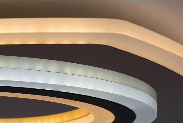 Rabalux 71317-LED Plafoniera LED dimmerabile TANELI 60W/230V 3000/4000/6000K cromo/nero+telecomando