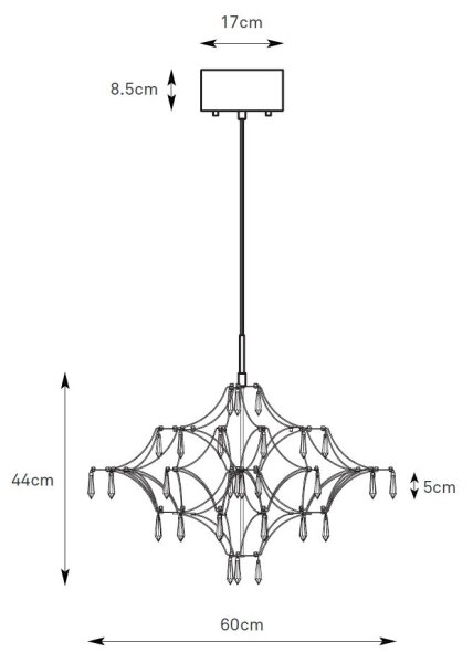 Markslöjd 108869 - LED Lampadario di cristallo dimmerabile a filo EFESOS LED/14W/230V diametro 60 cm