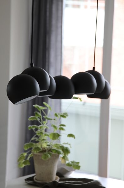 Markslöjd 108860 - Lampadario a sospensione con filo CUPOLO 7xE14/40W/230V nero