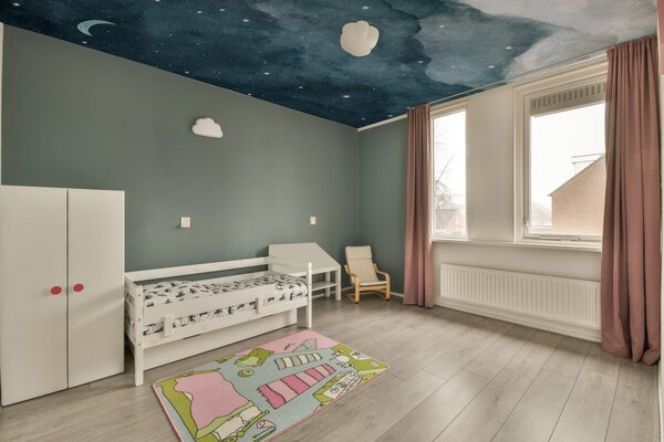 Carta da parati Nuvole e stelle nel cielo, Carta da parati per Bambini, Carta da parati popolare, u96076v2 - Tapeko.it