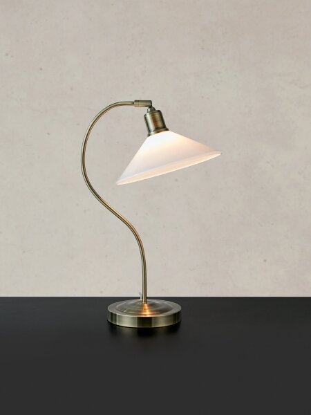 Markslöjd 108863 - Lampada da tavolo VELA 1xE27/40W/230V ottone/bianco