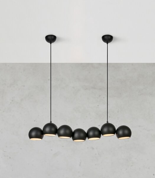 Markslöjd 108860 - Lampadario a sospensione con filo CUPOLO 7xE14/40W/230V nero