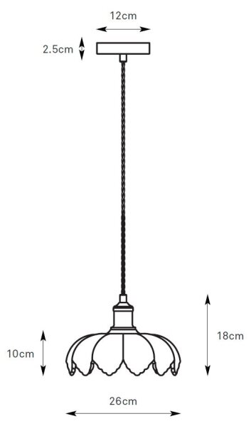 Markslöjd 108858 - Lampadario a sospensione con filo KURAGE 1xE27/40W/230V ottone/fumé beige