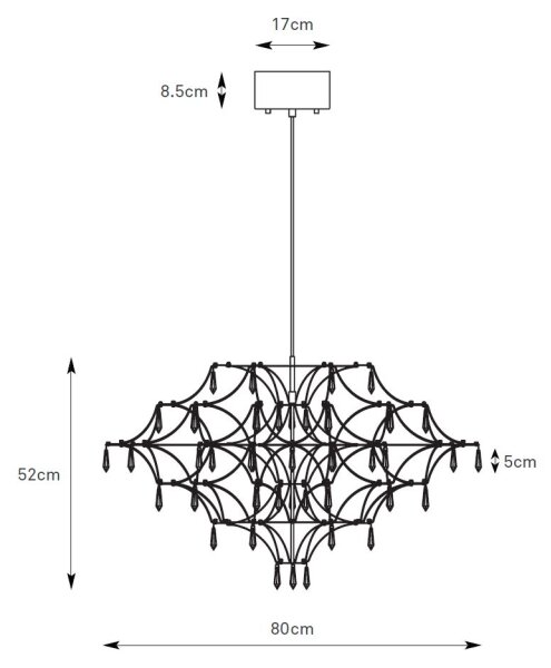 Markslöjd 108870 - LED Lampadario di cristallo dimmerabile a filo EFESOS LED/25W/230V diametro 80 cm