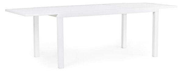 Tavolo Da Giardino Allungabile 160/240x90x75 Cm In Alluminio Hilde Bianco