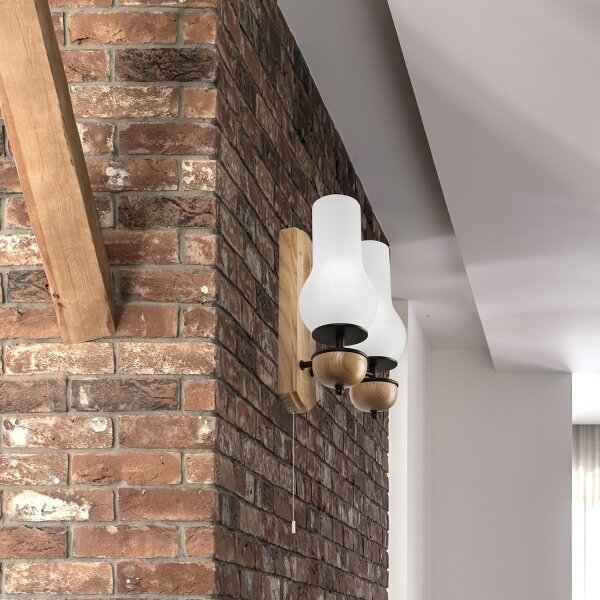 Brilagi - LED Applique COTTAGE 2xE14/40W/230V quercia/bianco