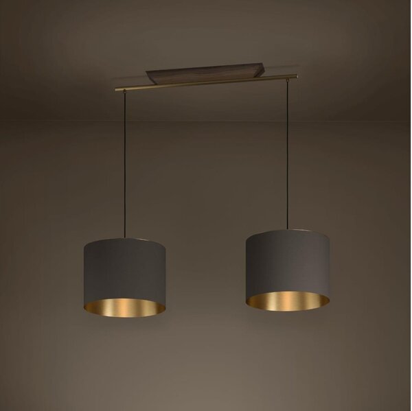 Eglo 390336 - Lampadario a sospensione con filo SANTANDRIA 2xE27/40W/230V marrone/oro