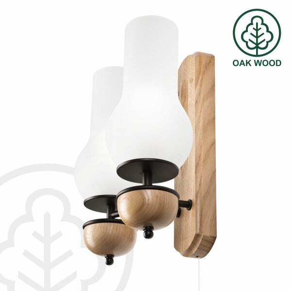 Brilagi - LED Applique COTTAGE 2xE14/40W/230V quercia/bianco
