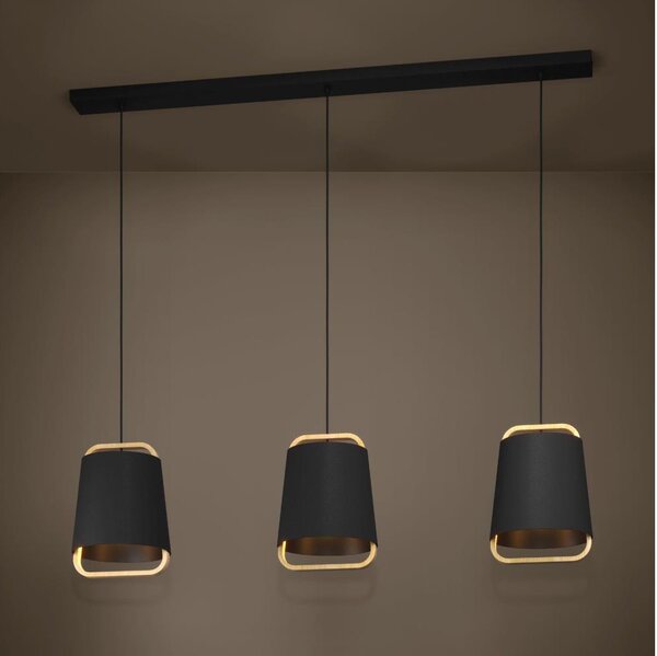 Eglo 390186 - Lampadario a sospensione con filo CAMALOZA 3xE27/40W/230V nero