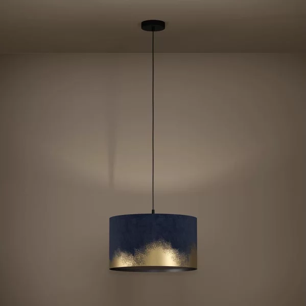 Eglo 39973 - Lampadario a sospensione con filo CASUARITA 1xE27/40W/230V diametro 38 cm blu/oro