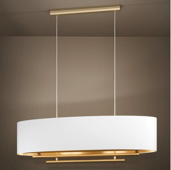 Eglo 390182 - Lampadario a sospensione con filo PINETARA 4xE27/40W/230V bianco/oro
