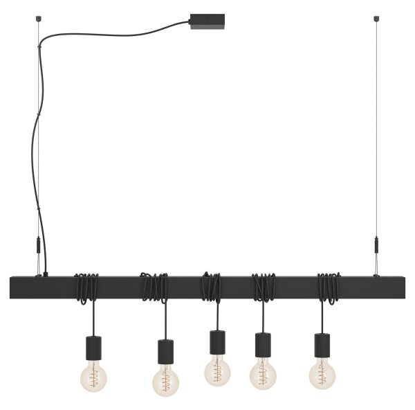 Eglo 39937 - Lampadario a sospensione con filo TOWNSHEND-B 5xE27/40W/230V nero