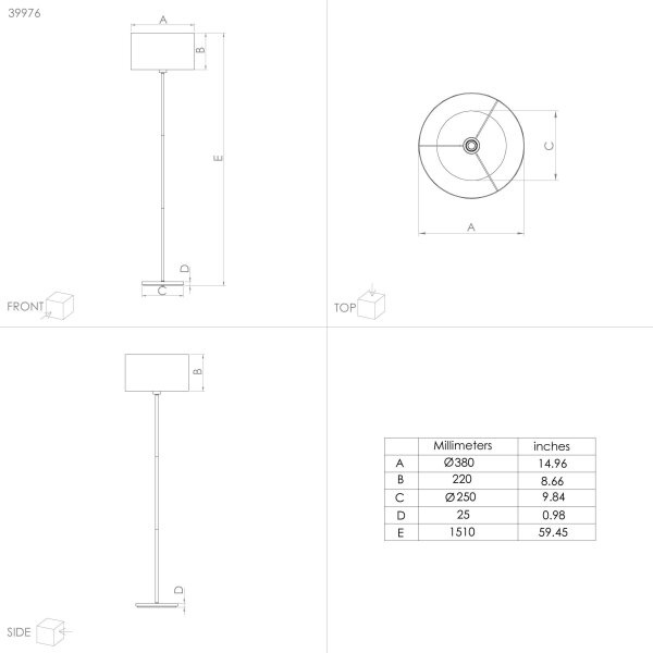 Eglo 39976 - Lampada con piedistallo CASUARITA 1xE27/40W/230V blu/oro