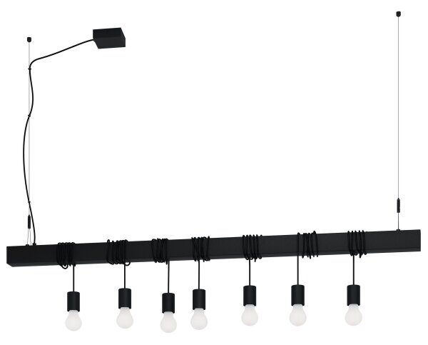 Eglo 39938 - Lampadario a sospensione con filo TOWNSHEND-B 7xE27/40W/230V nero