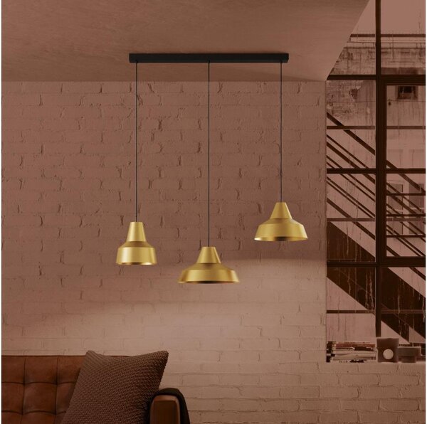 Eglo 390016 - Lampadario a sospensione con filo SAVARNA 3xE27/40W/230V oro