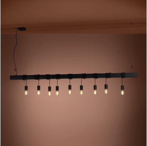 Eglo 39939 - Lampadario a sospensione con filo TOWNSHEND-B 9xE27/40W/230V nero