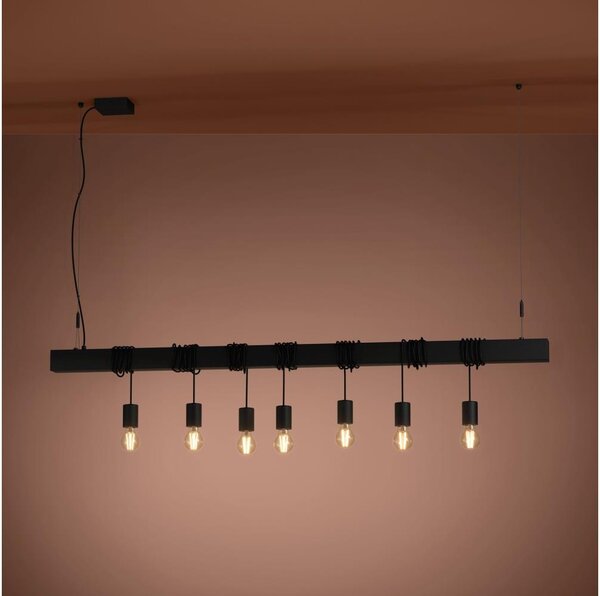 Eglo 39938 - Lampadario a sospensione con filo TOWNSHEND-B 7xE27/40W/230V nero