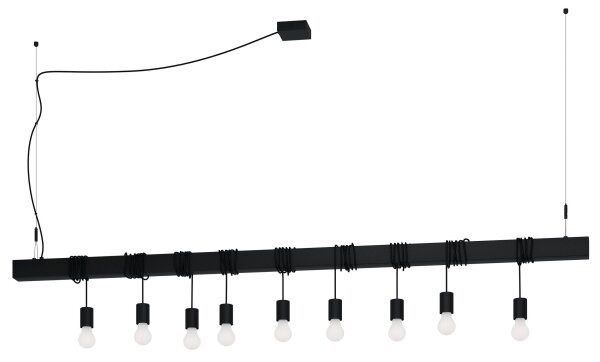 Eglo 39939 - Lampadario a sospensione con filo TOWNSHEND-B 9xE27/40W/230V nero