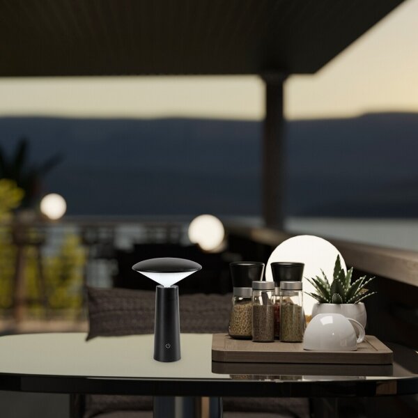 Rabalux 77147-LED Lampada da tavolo touch ricaricabile e dimmerabile POLPERRO LED/3W/3,7V 1200mAh nero