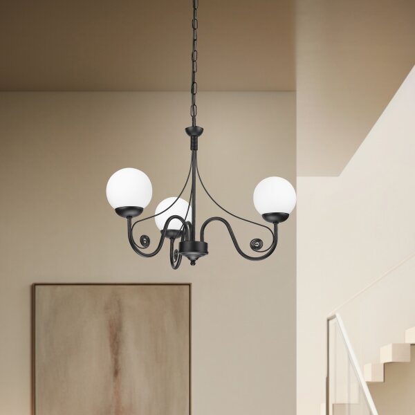 Brilagi - LED Lampadario a sospensione con catena COTTAGE 3xG9/40W/230V nero/bianco